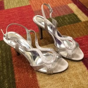 Silver sequined sandals
